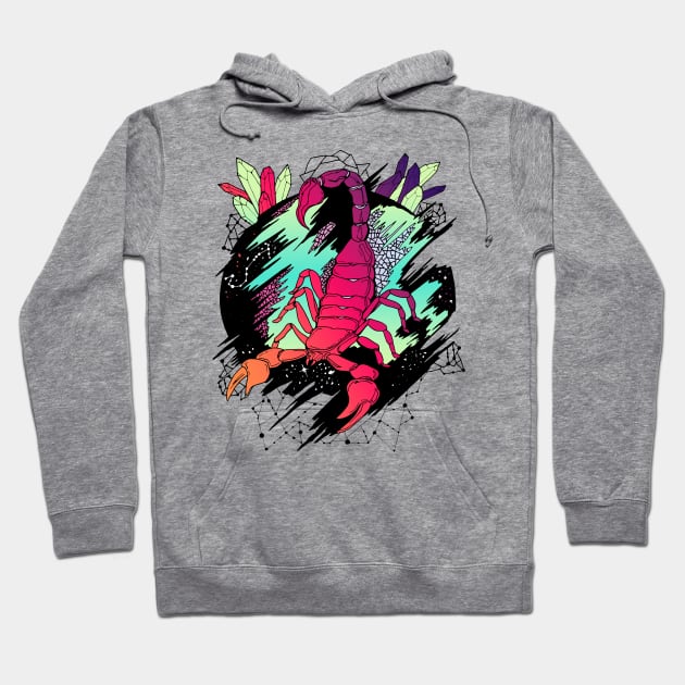 Blue Red Blend Cosmic Scorpion Hoodie by kenallouis